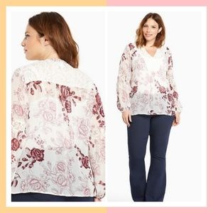 NWT Torrid Boho Floral Print Chiffon Top 3X